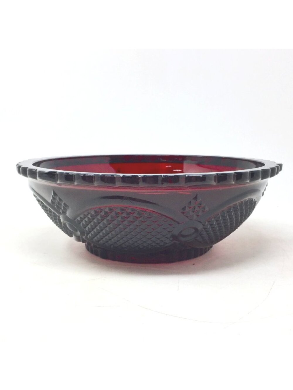 Vintage Avon 1876 Cape Cod Ruby Red Glass Serving Bowl  (9.75")